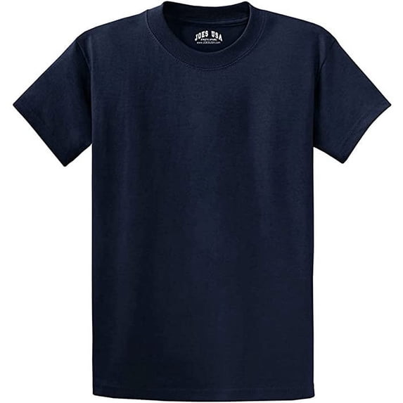 Joe's USA Heavyweight 6.1-ounce, 100% cotton T-Shirts-2X-Navy