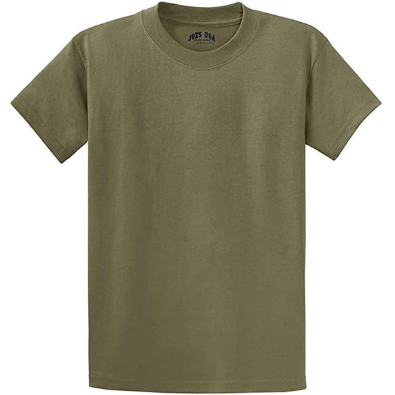 Joe's USA Heavyweight 6.1-ounce, 100% cotton T-Shirts-3X-Olive