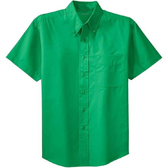 Joe's USA Men's Short Sleeve Wrinkle Resistant Shirts-2XL-Court Green