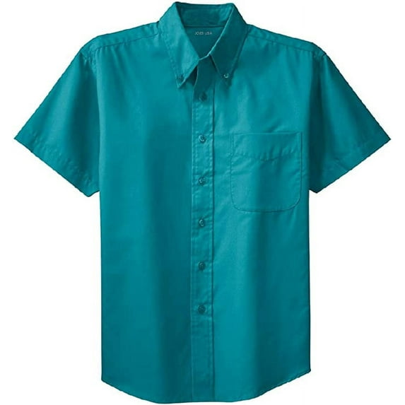 Joe's USA Men's Short Sleeve Wrinkle Resistant Shirts-3XL-Teal Green