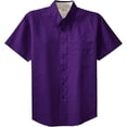 thumbnail image 1 of Joe's USA Men's Short Sleeve Wrinkle Resistant Shirts-XL-Purple/Light Stone, 1 of 2