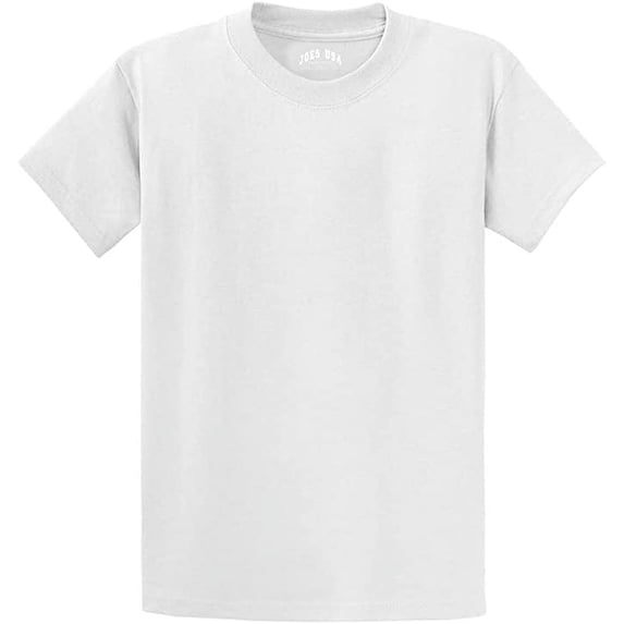 Joe's USA Tall Heavyweight Cotton T-Shirts-XLT-White