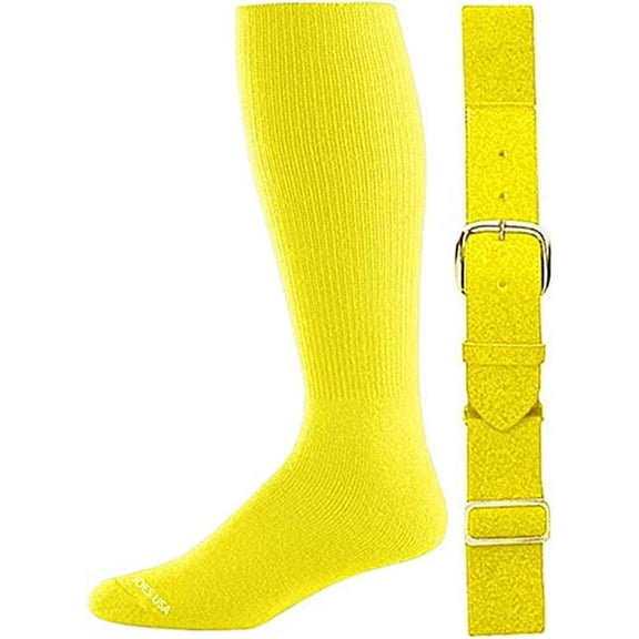 Joe's USA Youth Baseball Belt And Sock Combo - Neon Yellow