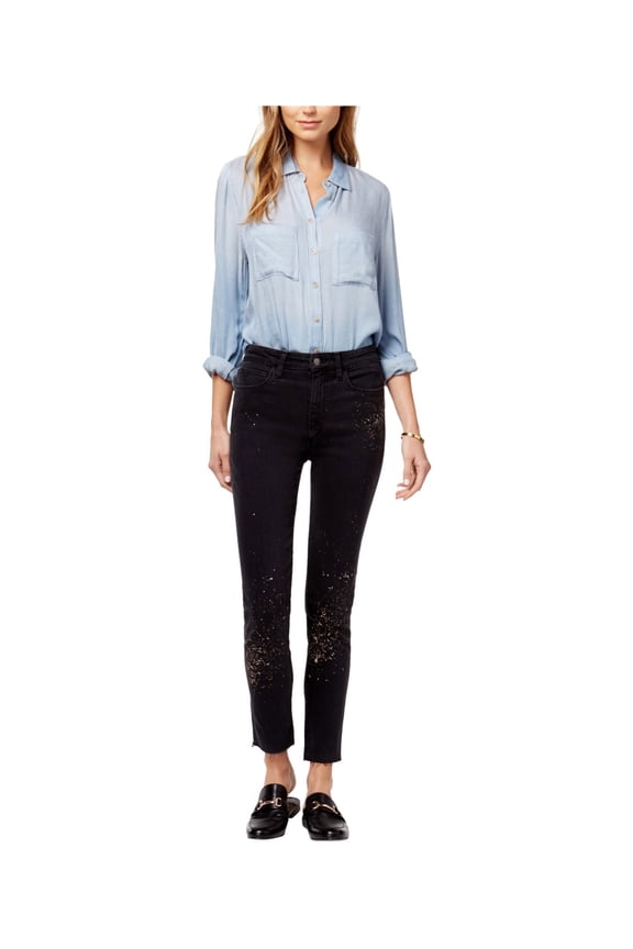 Joe's Womens Charlie Splatter Skinny Fit Jeans, Black, 27