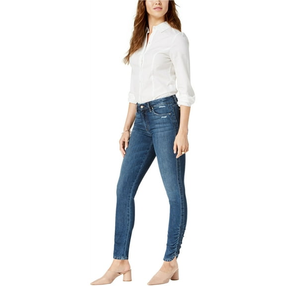 Joe's Womens Gathered Hem Skinny Fit Jeans, Blue, 27