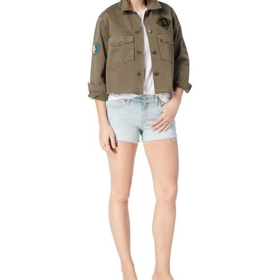 Joe's Womens Military Shirt Jacket, Green, Medium