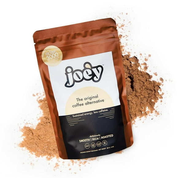 Joey - High-Grade Coffee Alternative, Cacao with Mushroom Coffee Substitute, Gluten-Free Coffee Substitute with Adaptogens, Superfood Mushroom Coffee Alternative, Medium Roast, 18 Servings, 4 oz
