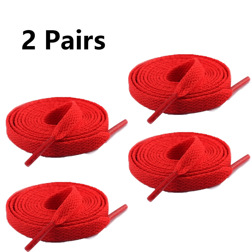 Joefnel 2 Pair Flat Shoe laces Wide Shoelaces for Athletic Running
