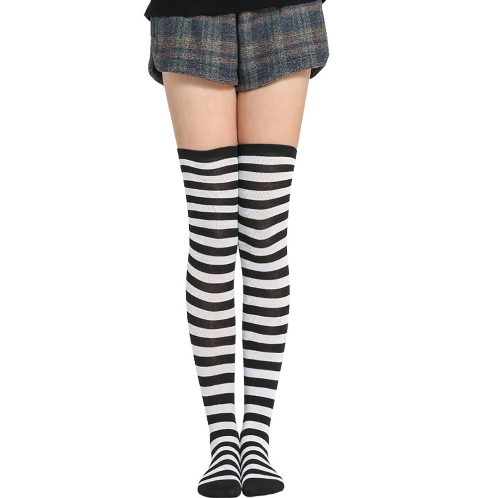 Joefnel Extra Long Cotton Stripe Thigh High Socks Over the Knee High — free download