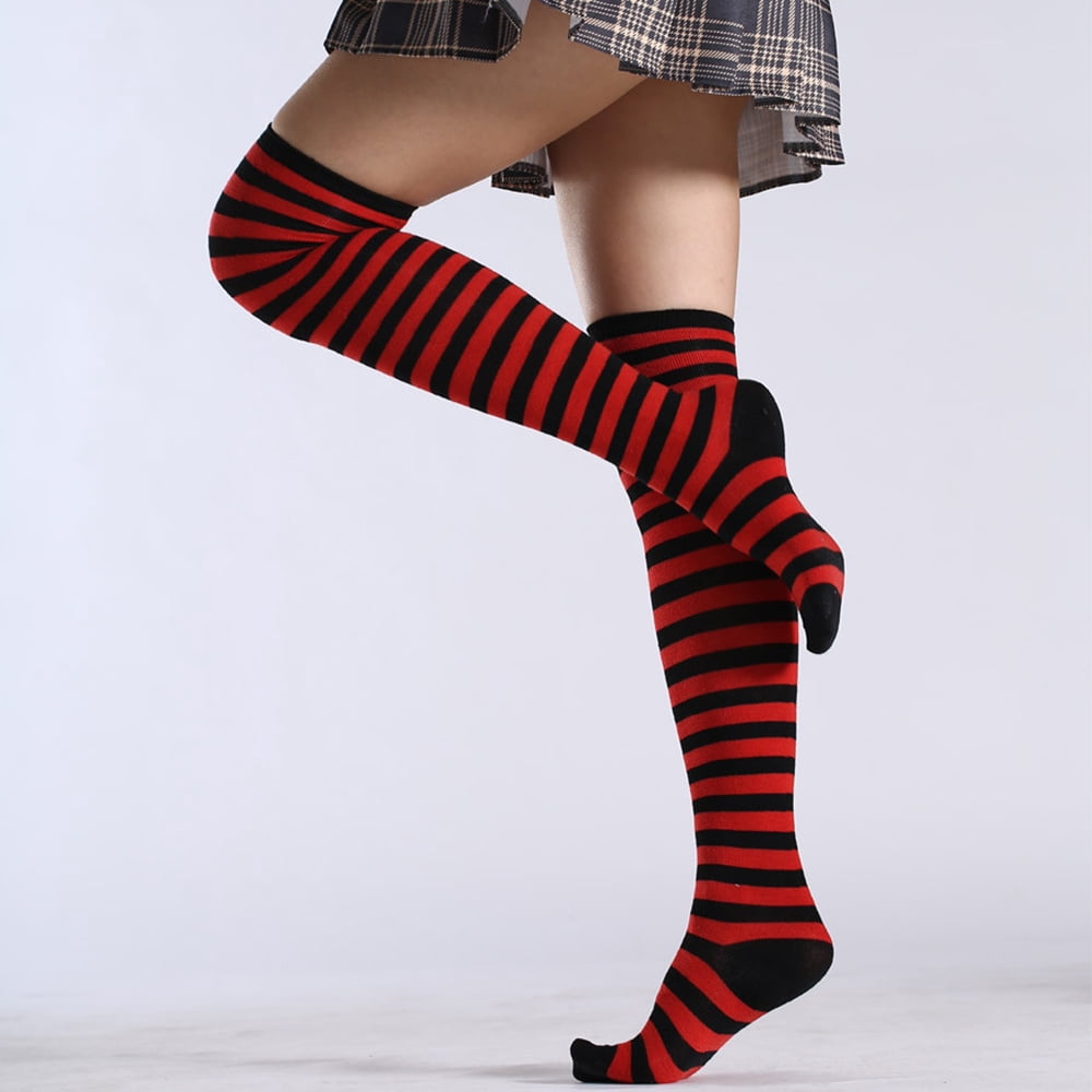 Joefnel Extra Long Cotton Stripe Thigh High Socks Over the Knee High — free download