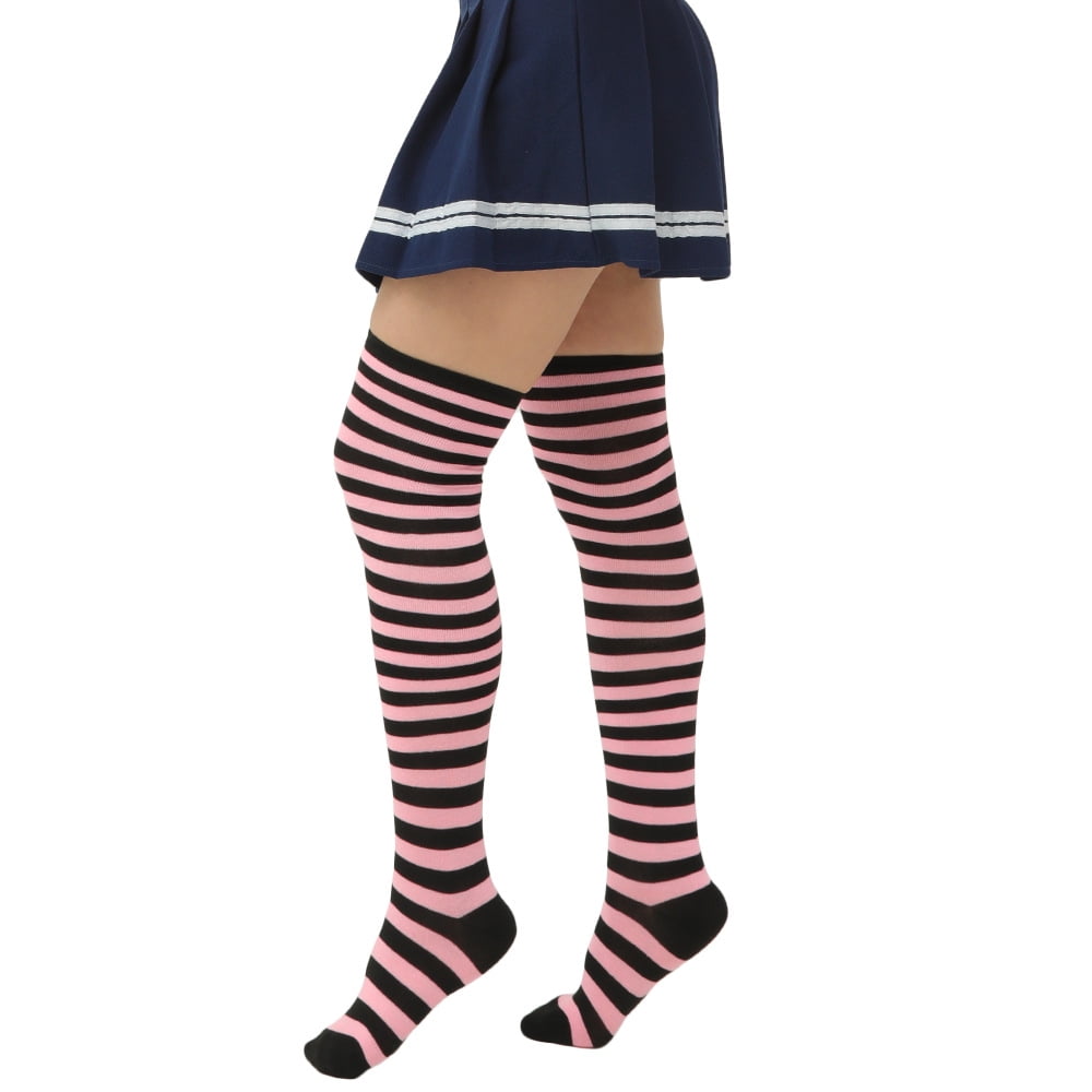Joefnel Extra Long Cotton Stripe Thigh High Socks Over the Knee High — free download