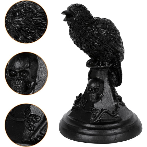 Joefnel Gothic Owl Candle Stick Holder, Black Resin Candle Holder Candle Stand, Occult Dark Gothic Home Decor Accessory, Halloween Candlestick Decoration for Home Garden (Owl)
