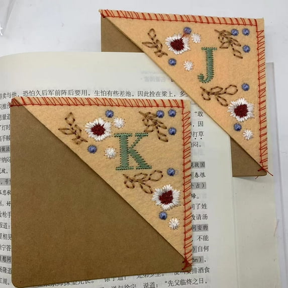 Joefnel School Supplies Clearance,New Guofeng Embroidery Bookmark Personalized Hand Embroidery Corner