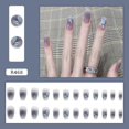 thumbnail image 1 of Joefnel Short Coffin Glue-On Nails, Glossy Light Multicolored，Reusable Press-On Gel Nails Kit,24 Count, 1 of 5