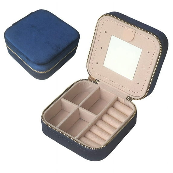 Joefnel Velvet Jewelry Travel Organizer | Compact Jewelry Box for Women | Earring Organizer with Mirror
