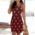 thumbnail image 1 of Joefnel Women Summer V Neck Halter Neck Dress Floral Print Bohemian Beach Short Strap Dresses, 1 of 5