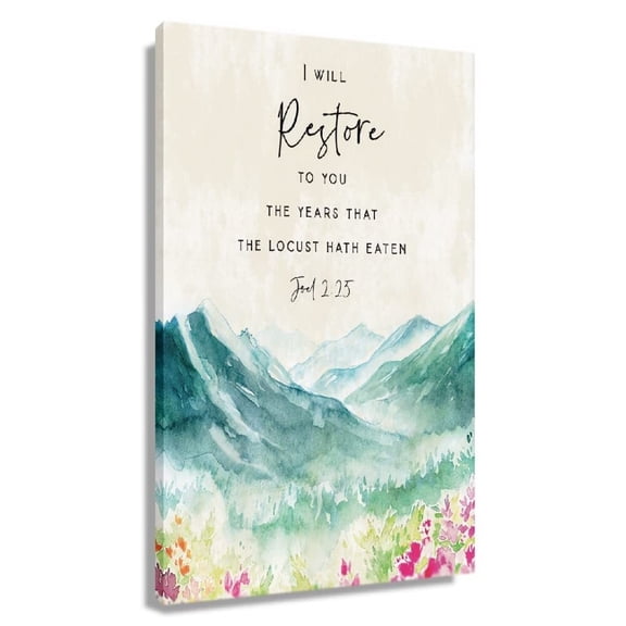 Joel 2 25 Prayer Poster Bible Verse Wall Art Scripture Wall Decor Christian Artwork Poster Pictures Vertical Canvas Prints