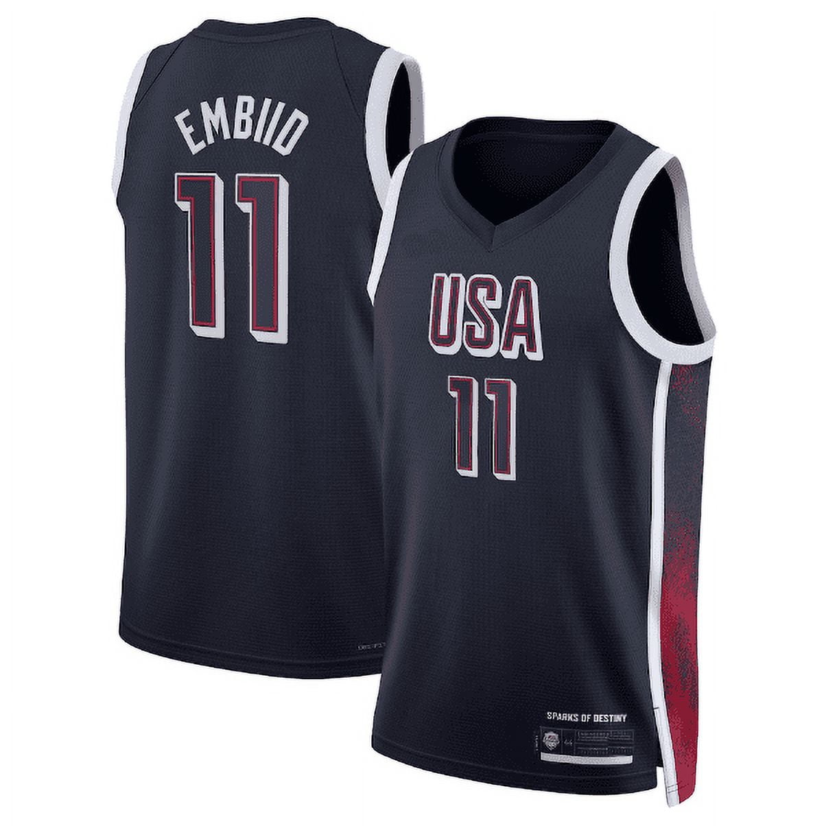 Joel Embiid 2024 USA Navy Player Men'sJersey