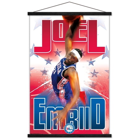 Joel Embiid Philadelphia 76ers 35'' x 24'' Framed Player Poster