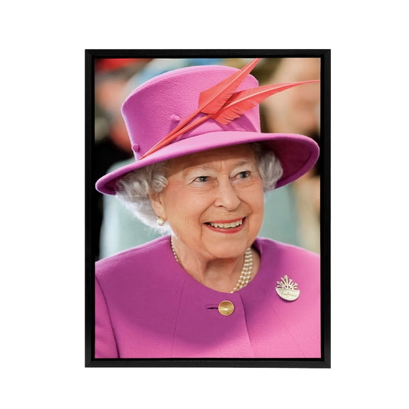 Joel Rouse Queen Elizabeth II Photograph Black Framed Canvas Art Print 12X16"