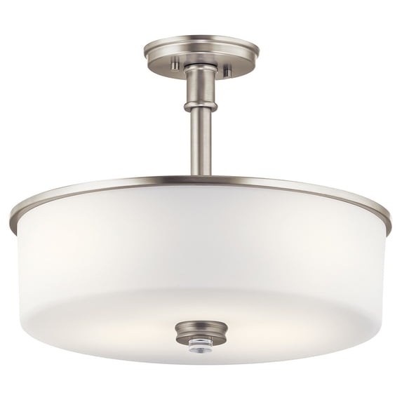Joelson 3-Light Transitional Ceiling Light in Brushed Nickel