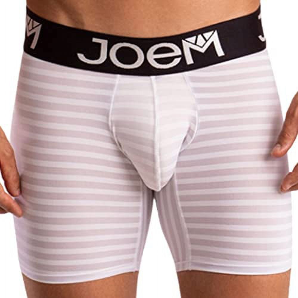 Joem Boxer Striped Briefs for Men Long Leg Multicolor Underwear Breathable Black Waistband Regular Leg Underpants White Large Walmart