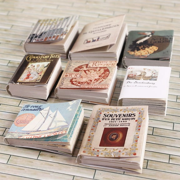 Joernso 1:12 1:6 Dollhouse Miniature High Saturation Simulated Micro Landscape Classical Book Scene Model Accessories for Kids