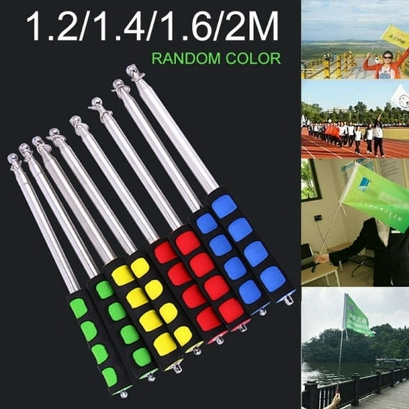 Joernso 1.2/1.4/1.6/2m Tour Guide Sponge Handle Telescopic Stainless Steel Flag Pole