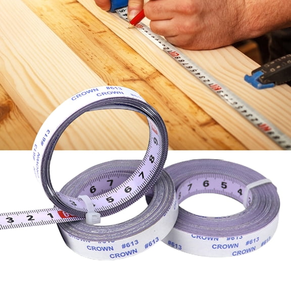 Joernso 1/2/3/4/5/6m Centered Measuring Ruler Self-adhesive Stainless Steel Metric Track Tape Measure for Woodworking