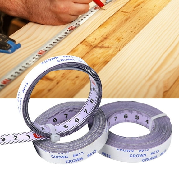 Joernso 1/2/3/4/5/6m Self-adhesive Reverse Measuring Ruler Stainless Steel Tape Measure for Saw Tables