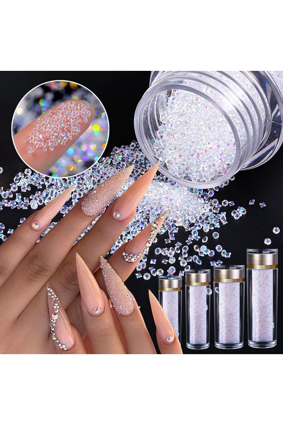 1 Bottle Nail Ornament Luxury Harmless Gloss Mini Micro Rhinestone Sand Nail Art Gems for Manicure