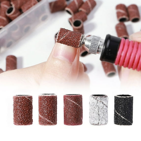 Joernso 1 Box Sand Band Multipurpose High Strength Emery Fabric Electric Nail Machine Drill Sanding Rings for Manicure