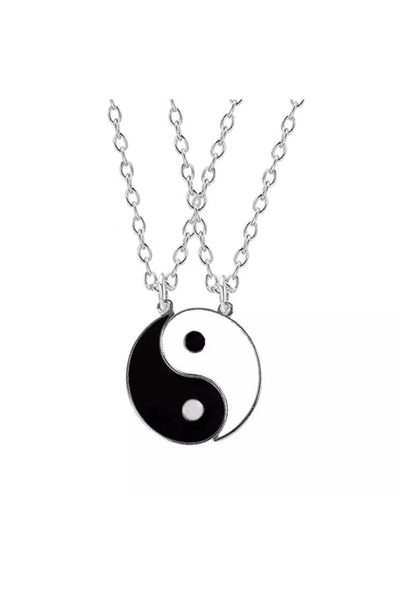 1 Pair Couple Necklace Eye-catching Rust-proof Alloy Unisex Necklace Tai Chi Pendants for Women