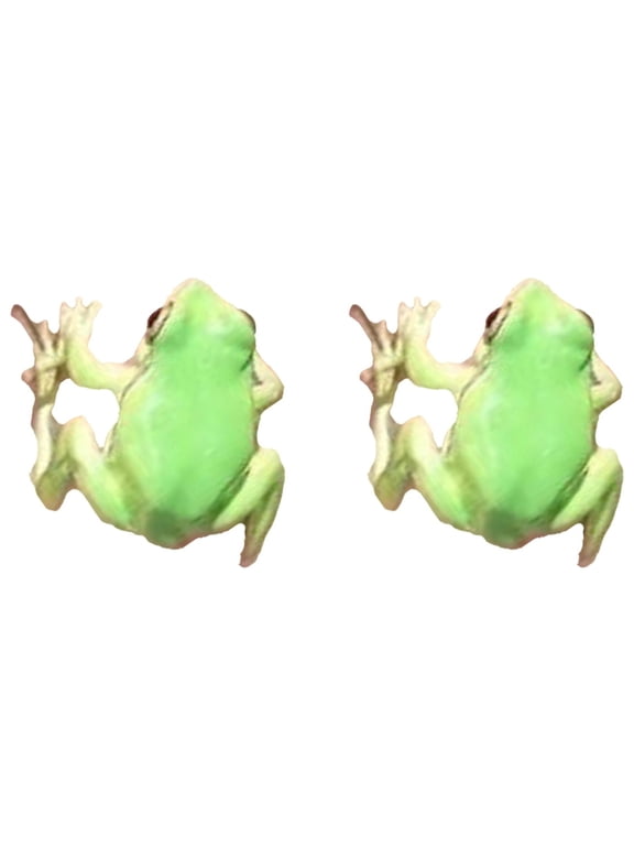 1 Pair Creative Funny Frog Shape Ear Clips Cute Vivid Appearance Women Animal Pose Stud Earrings Jewelry Gift