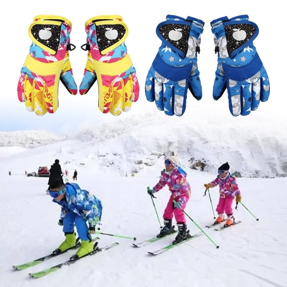 Joernso 1 Pair Skiing Gloves High Insulation Warming Keeping Waterproof Winter Unisex Kids Snow Gloves for Outdoor