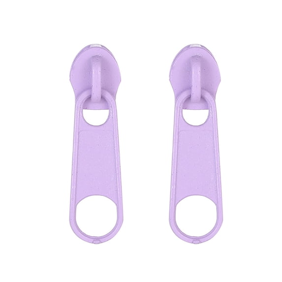 Joernso 1 Pair Stud Earrings Zipper Shape Plated Jewelry Cartoon Candy Color Ear Studs for Party