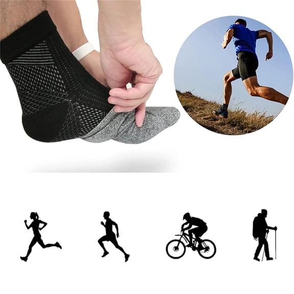 Joernso 1 Pair Unisex Compression Ankle Cuffs Mid-tube High Elasticity Open-toe Socks Neuropathy Ankle Sleeves Sport Ankle Support for Unrestricted Movement And Improved Circulation
