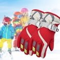 thumbnail image 1 of Joernso 1 Pair Warm Gloves Waterproof Good Performance Knitted Fabric Practical Kids Winter Outdoor Gloves for Skiing, 1 of 8