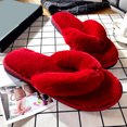 thumbnail image 1 of Joernso 1 Pair Women Slippers Thicken Furry Plush Practical Winter Flip Flops for Home, 1 of 8