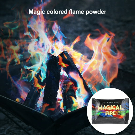 Joernso 1 Pc/20 Pcs Flame Color Changing Powder Flame Colorant Packets Flame Enhancer Powder for Campfire Bonfire Firepit Outdoor Fireplaces