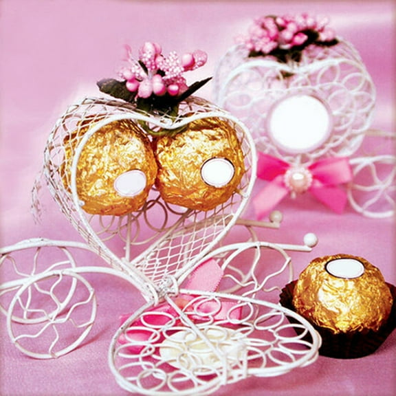 Joernso 1 Pc Chocolate Sweet Candy Box Carriage Bowknot Love Heart Wedding Party Favor