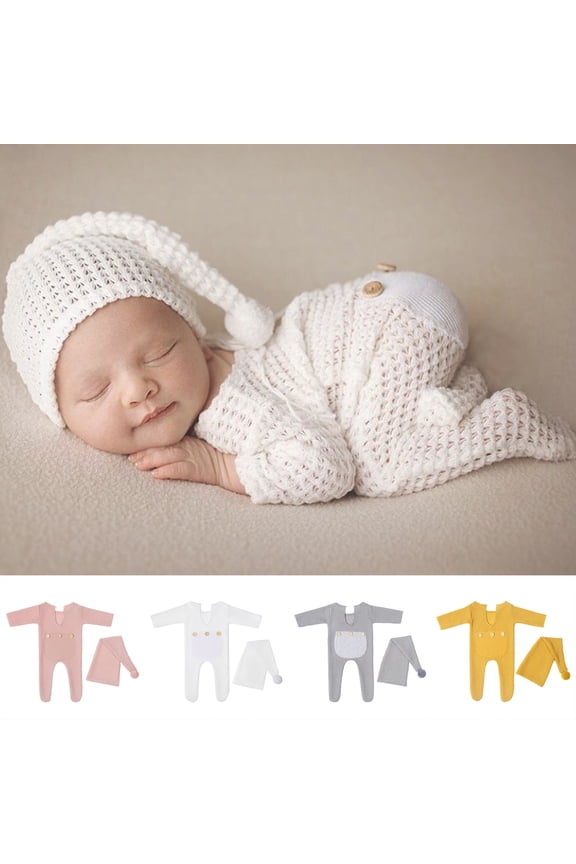 1 Set Baby Photography Romper Great Flexibility Jacquard Pattern Infants Jumpsuit Adorable Newborn Photography Props Crochet Outfit