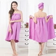 thumbnail image 1 of Joernso 1 Set Bath Towel Wrap Breathable Good Elasticity Microfiber Water Absorbent Hair Towel Shower Cover Up for Ladies, 1 of 8