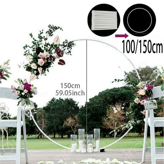 Joernso 1 Set Garland Stand Easy to Assemble Multi-functional PVC Round Circle Balloon Flower Arch Stand Kit for Wedding