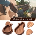 thumbnail image 1 of Joernso 1 Set Guitar Pick Box Anti-Scratch Large Space Compact Guitar Pick Holder Wooden Plectrum Storage Case for Instrument, 1 of 8