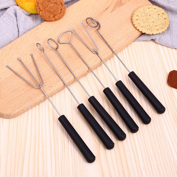 Joernso 1 Set Non-slip Chocolate Dipping Tool Anti-rust Stainless Steel Saucier Drizzle Culinary Decorating Tools for Home