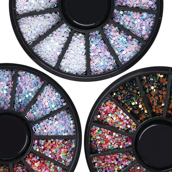 Joernso 1 Wheel 1mm Mixed-Color 3D Nail Art Decor DIY Round Sequins DIY Manicure