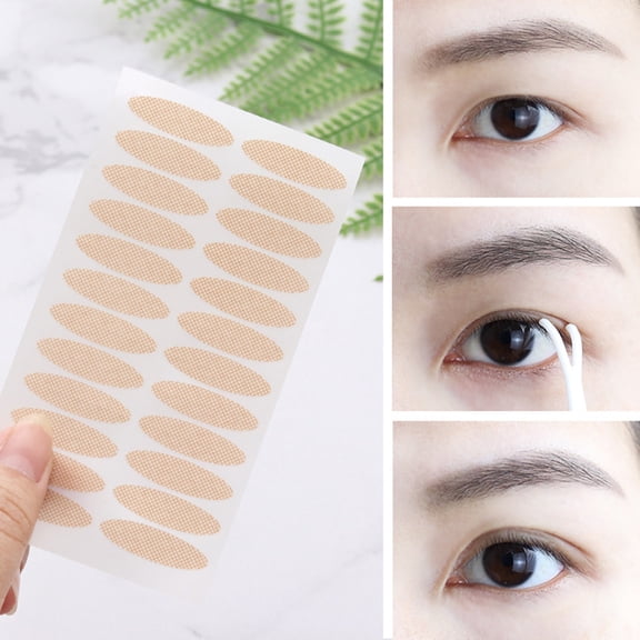 Joernso 10 Sheets Double Eyelid Sticker Strong Stickiness Mesh Breathable Natural Flesh Color Makeup Tool Seamless Double Eyelid Styling Tape for Girl