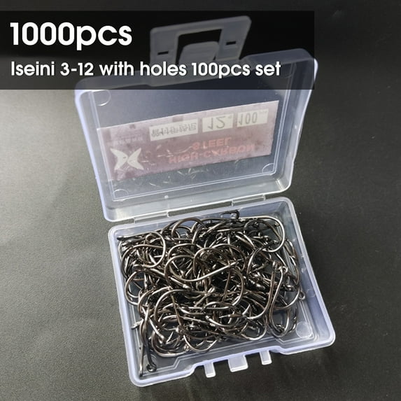 Joernso 1000Pcs Number 3-12 Sharp Fishing Jig Hook Compact Corrosion-resistant Long Service Life Multiple Fishing Hooks for Fishing Lovers