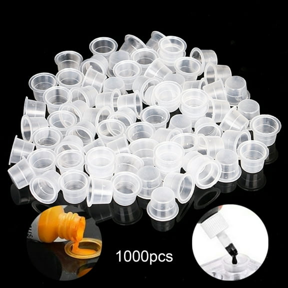 Joernso 1000Pcs Tattoo Inks Cups Disposable Waterproof Plastic Tattooing Pigment Ink Caps Tattoo Kits
